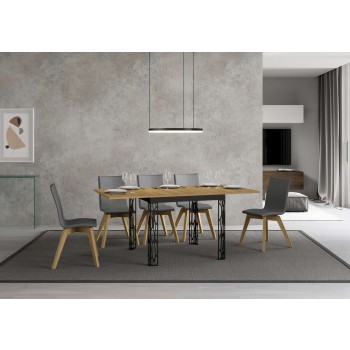 Ghibli Libra Anthracite Table - 90x90/180 cm Ghibli Libra Natural Oak Folding Table with Anthracite Frame