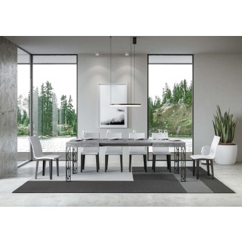 Ghibli Table - Extendable Table 90x120/224 cm Ghibli White Ash Anthracite Frame