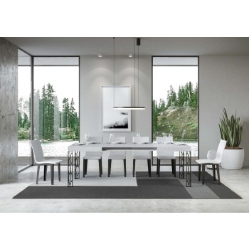 Ghibli Table - Extendable Table 90x140/244 cm Ghibli White Ash Anthracite Frame