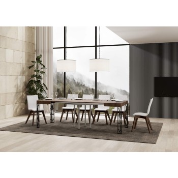 Ghibli Table - Extendable Table 90x90/246 cm Ghibli White Ash Anthracite Frame