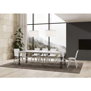 Ghibli Table - Extendable Table 90x90/246 cm Ghibli White Ash Anthracite Frame