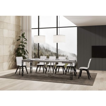 Ghibli Table - Extendable Table 90x90/246 cm Ghibli White Ash Anthracite Frame
