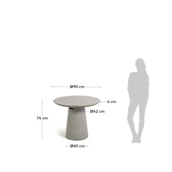 Itai table Ø 90 cm concrete