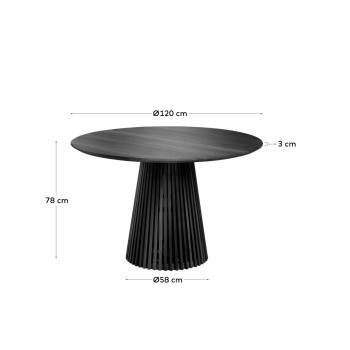 Jeanette table Ø 120 cm black