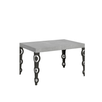 Karamay table with anthracite legs D.90 - Karamay extendable table 120/380x90 cm white ash with anthracite legs