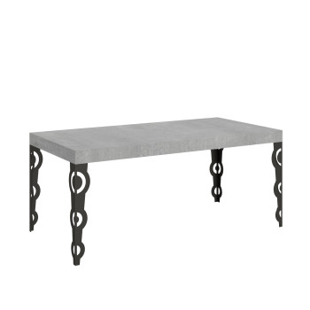 Karamay table with anthracite legs D.90 - Extendable table 200/304x90 cm Karamay white ash with anthracite legs