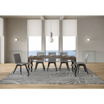 Karamay Table D.80 - Extendable table 120/204x80 cm Karamay white ash with anthracite legs