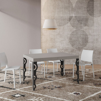 Karamay Table D.80 - Extendable table 120/204x80 cm Karamay white ash with anthracite legs