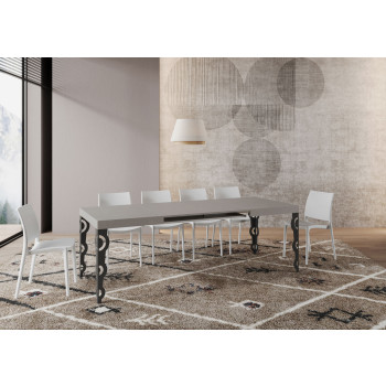 Karamay Table D.80 - Extendable table 120/204x80 cm Karamay white ash with anthracite legs