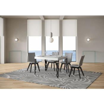 Karamay Table D.80 - Extendable table 120/204x80 cm Karamay white ash with anthracite legs
