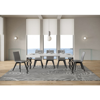 Karamay Table D.80 - Extendable table 120/204x80 cm Karamay white ash with anthracite legs
