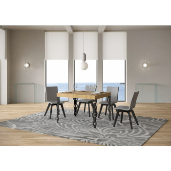Karamay Table D.80 - Extendable table 120/204x80 cm Karamay white ash with anthracite legs