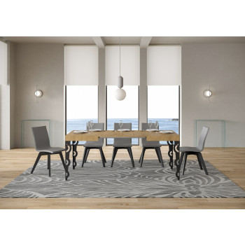 Karamay Table D.80 - Extendable table 120/204x80 cm Karamay white ash with anthracite legs