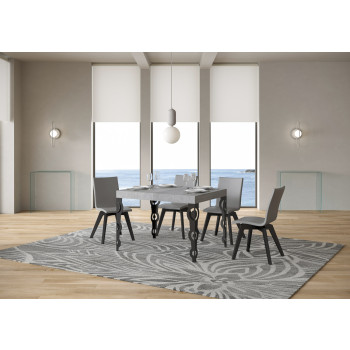 Karamay Table D.80 - Extendable table 120/204x80 cm Karamay white ash with anthracite legs