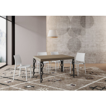 Karamay Table D.80 - Extendable table 140/224x80cm Karamay white ash with anthracite legs