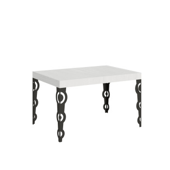 Karamay Table D.80 - Extendable table 140/224x80cm Karamay white ash with anthracite legs