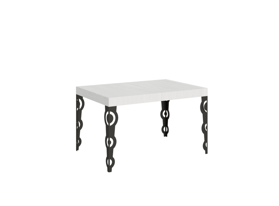 Karamay Table D.80 - Extendable table 140/224x80cm Karamay white ash with anthracite legs