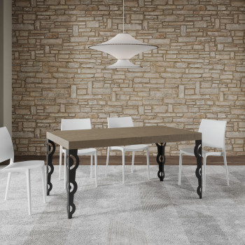Karamay Table D.80 - Extendable table 160/244x80 cm Karamay white ash with anthracite legs
