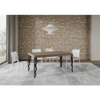 Karamay Table D.80 - Extendable table 160/244x80 cm Karamay white ash with anthracite legs