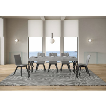 Karamay Premium table with anthracite legs D.90 - Extendable table 140/400x90 cm Karamay Premium white ash with anthracite legs