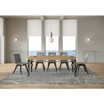 Karamay Premium table with anthracite legs D.90 - Extendable table 140/400x90 cm Karamay Premium white ash with anthracite legs