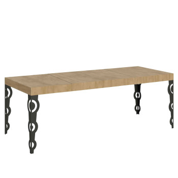 Karamay Premium table with anthracite legs D.90 - Extendable table 200/304x90 cm Karamay Premium white ash with anthracite legs