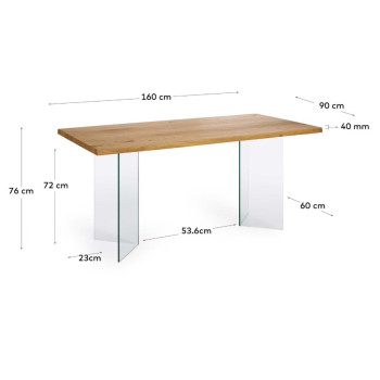 Lotty oak veneered table 160 cm