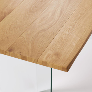 Lotty table in oak veneer in natrovere finish with natural waxed finish