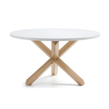Lotus table Ø 120 cm white, matt white lacquer