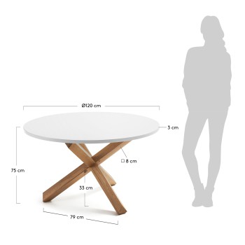 Lotus table Ø 120 cm white, matt white lacquer