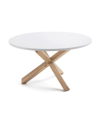 Lotus table Ø 120 cm white, matt white lacquer