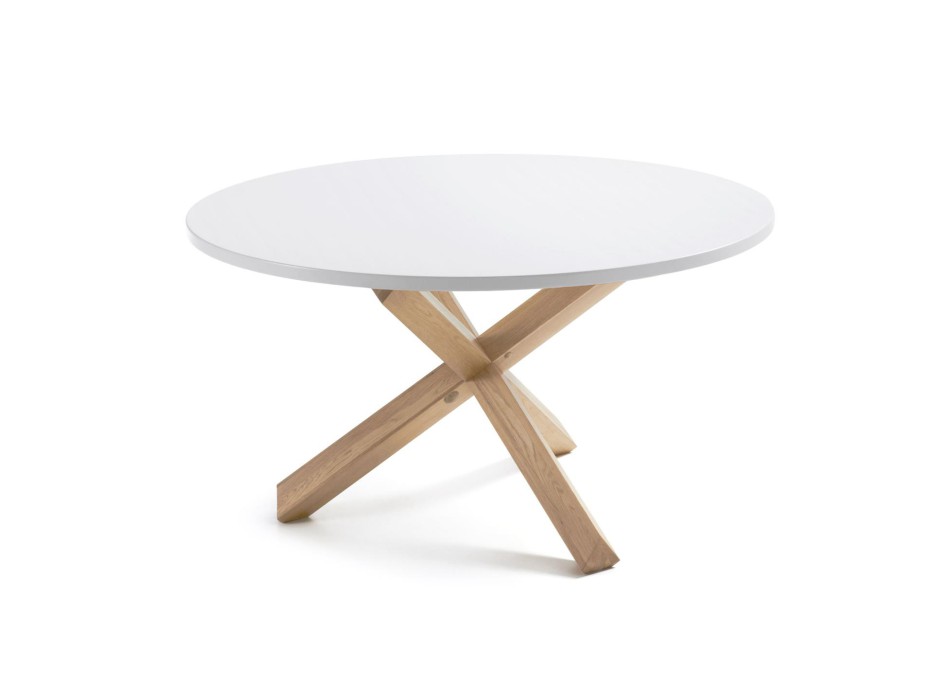 Lotus table Ø 120 cm white, matt white lacquer