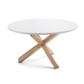Lotus table Ø 120 cm lacquered matt white