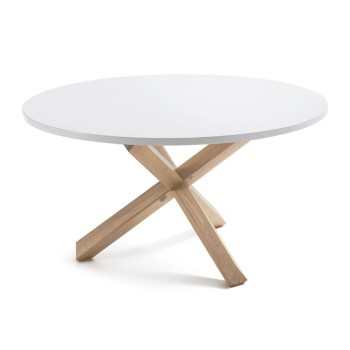 Lotus table Ø 135 cm white, lacquered white op