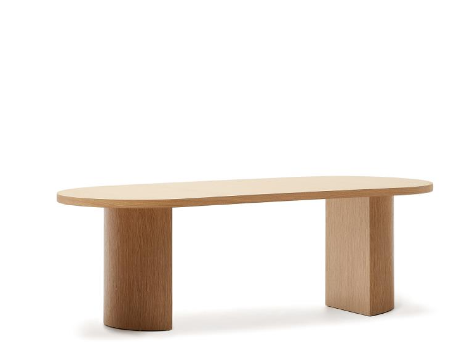 Nealy table with walnut veneer and natural finish 200 x 100 cm