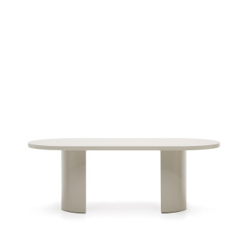 Nealy table lacquered MDF with ecru finish 200 x 100 cm