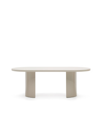 Nealy table lacquered MDF with ecru finish 200 x 100 cm