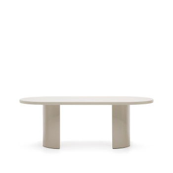 Nealy table lacquered MDF with ecru finish 200 x 100 cm