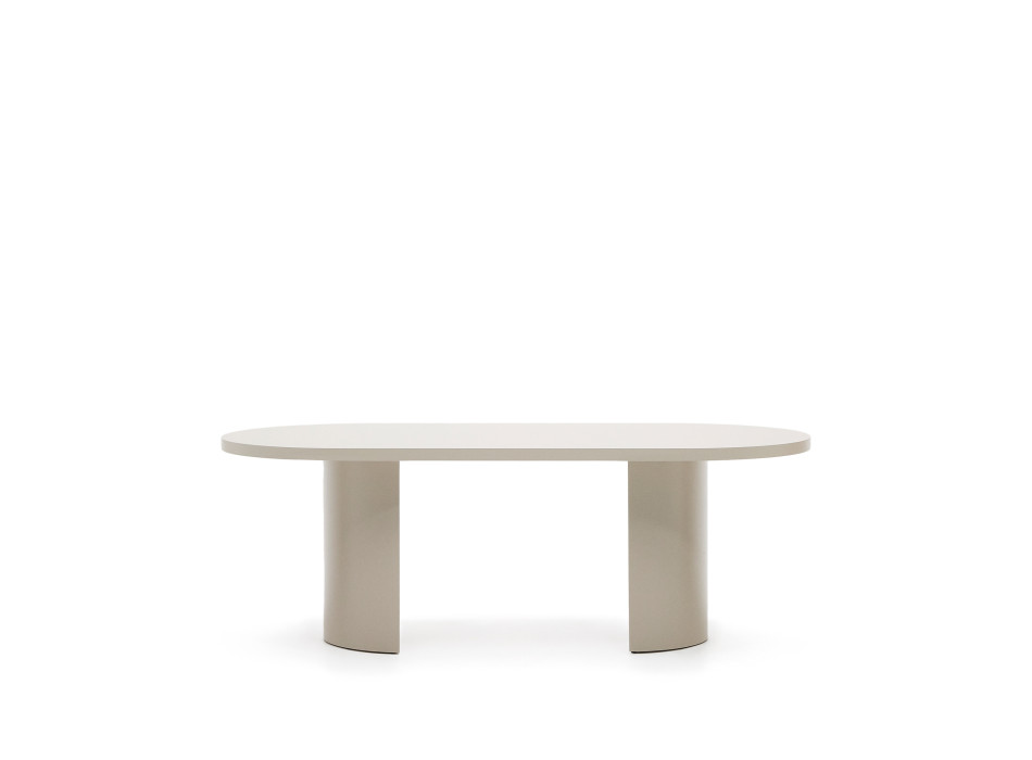 Nealy table lacquered MDF with ecru finish 200 x 100 cm