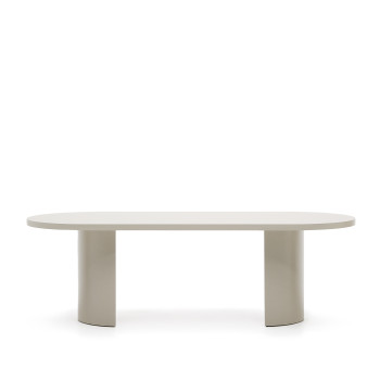 Nealy table lacquered MDF with ecru finish 240 x 100 cm