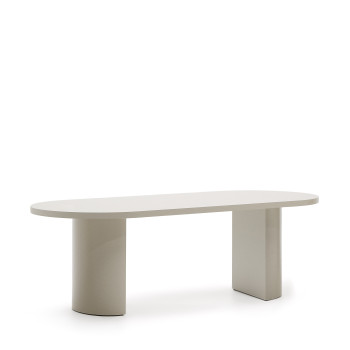 Nealy table lacquered MDF with ecru finish 240 x 100 cm