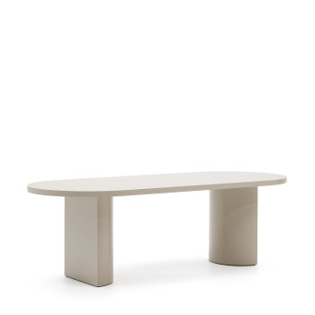 Nealy table lacquered MDF with ecru finish 240 x 100 cm
