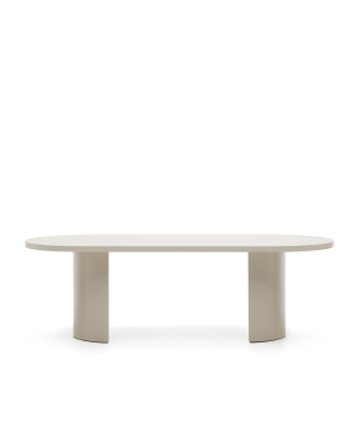 Nealy table lacquered MDF with ecru finish 240 x 100 cm