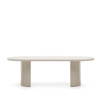 Nealy table lacquered MDF with ecru finish 240 x 100 cm