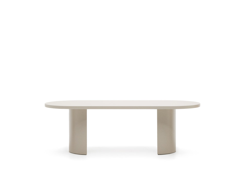 Nealy table lacquered MDF with ecru finish 240 x 100 cm