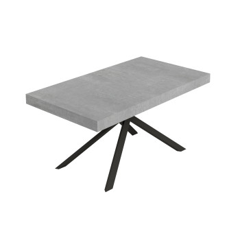 Niket table with anthracite legs D.90 - Niket extendable table 90x160/264 cm white ash with anthracite legs