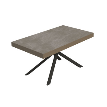 Niket table with anthracite legs D.90 - Niket extendable table 90x160/420 cm white ash with anthracite legs