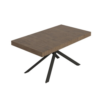 Niket table with anthracite legs D.90 - Niket extendable table 90x160/420 cm white ash with anthracite legs