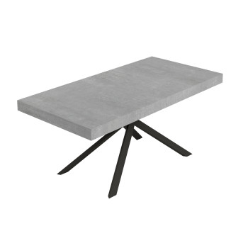 Niket table with anthracite legs D.90 - Niket extendable table 90x180/284 cm white ash with anthracite legs