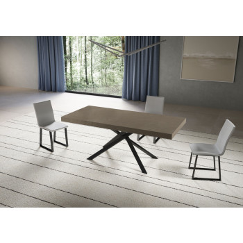Niket table with anthracite legs D.90 - Niket extendable table 90x200/304 cm white ash with anthracite legs